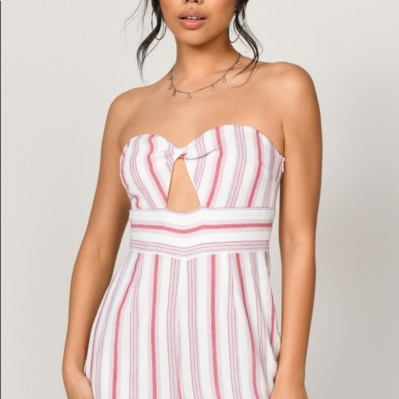 TOBI Carie Stripe Strapless Jumpsuit S/P - Picture 3 of 9